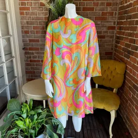 1960s Chiffon Pastel Dress