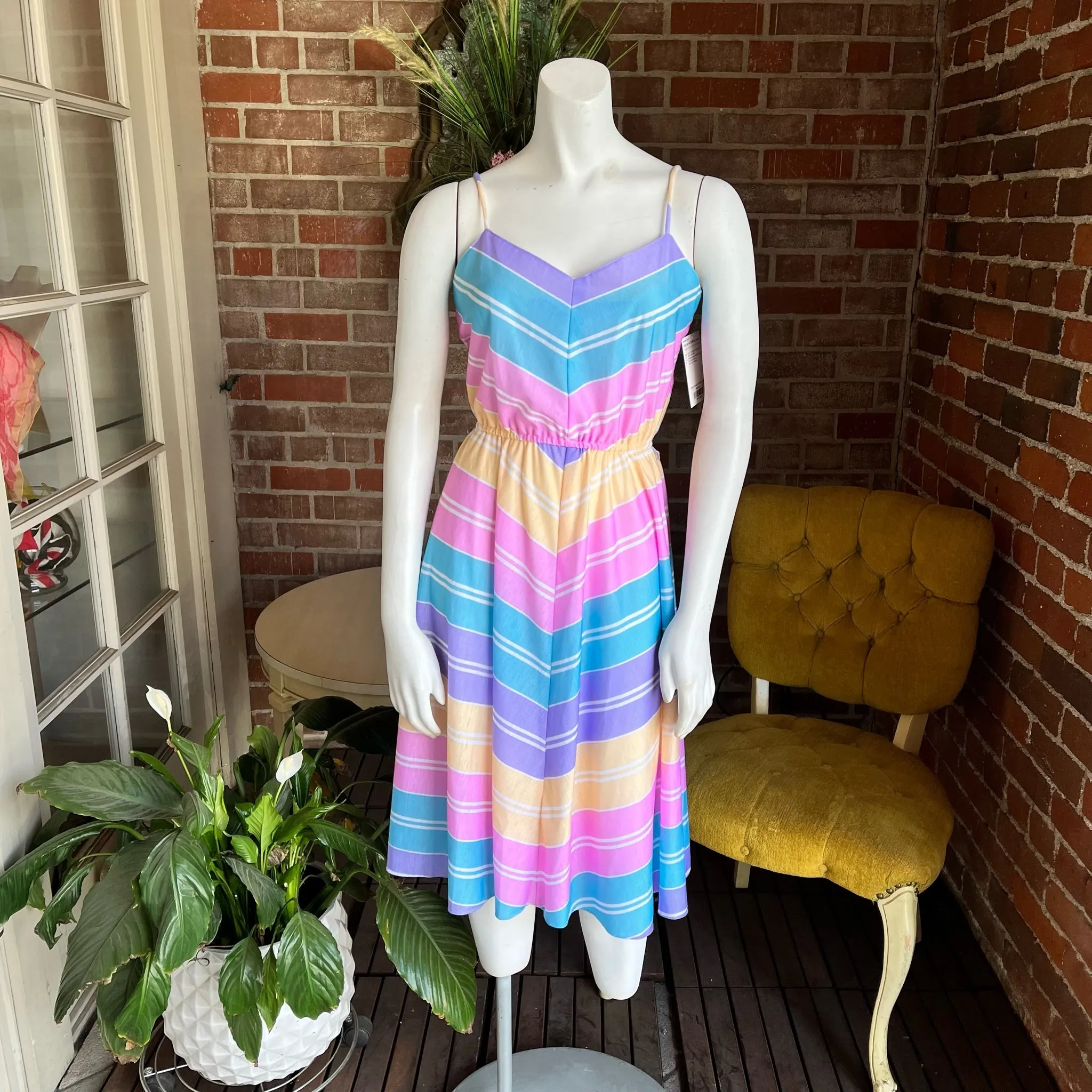 1970s Pastel Cotton Dress