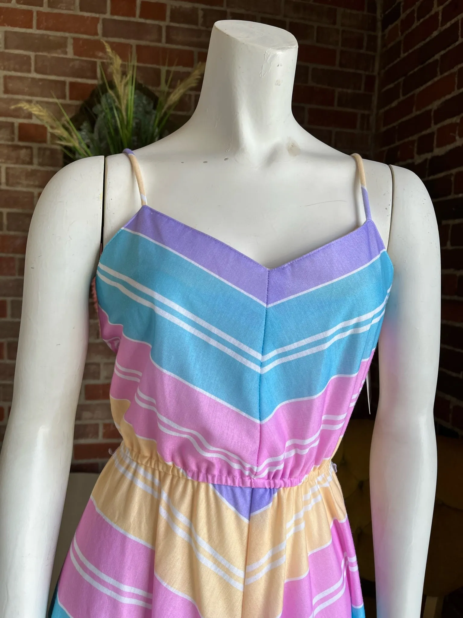 1970s Pastel Cotton Dress