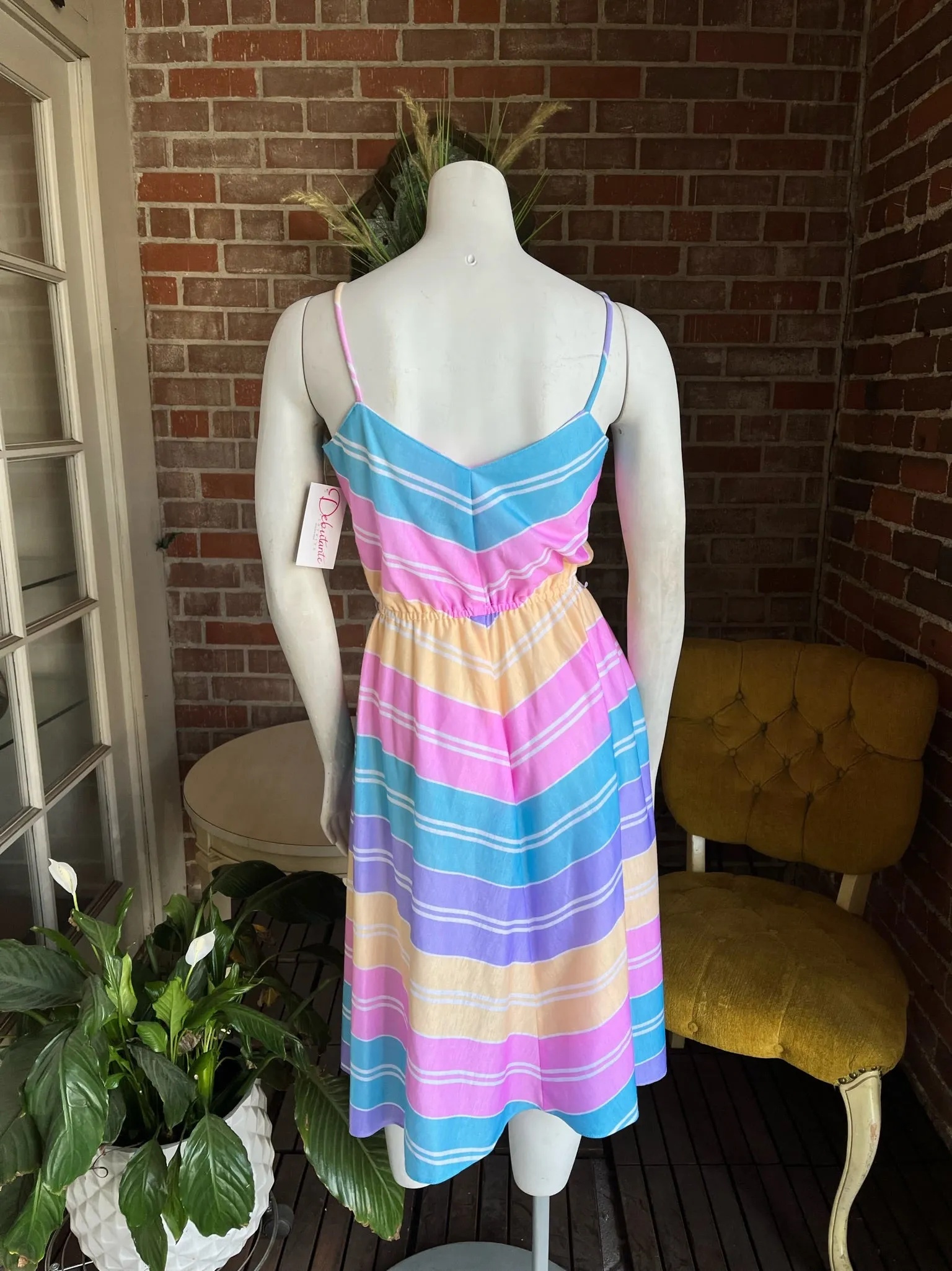 1970s Pastel Cotton Dress