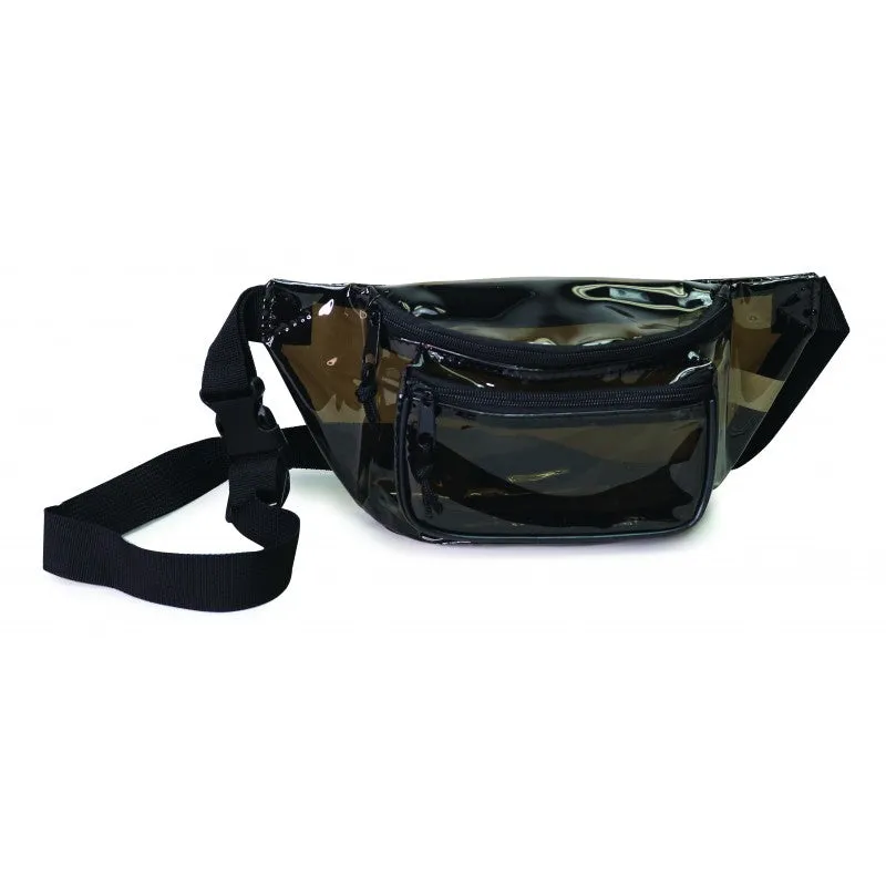 72 ct Three Zipper Clear Fanny Pack - By Case