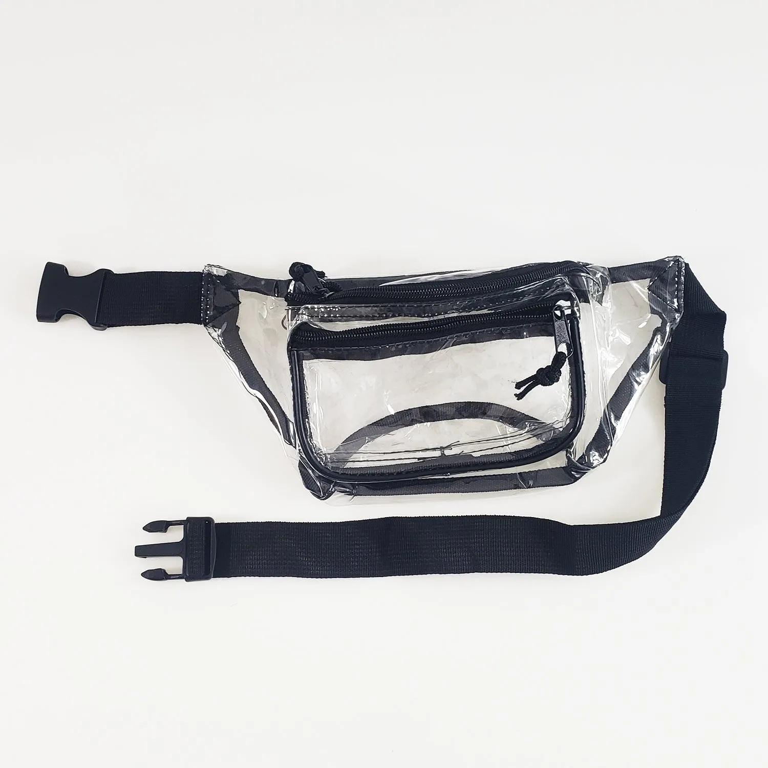 72 ct Three Zipper Clear Fanny Pack - By Case