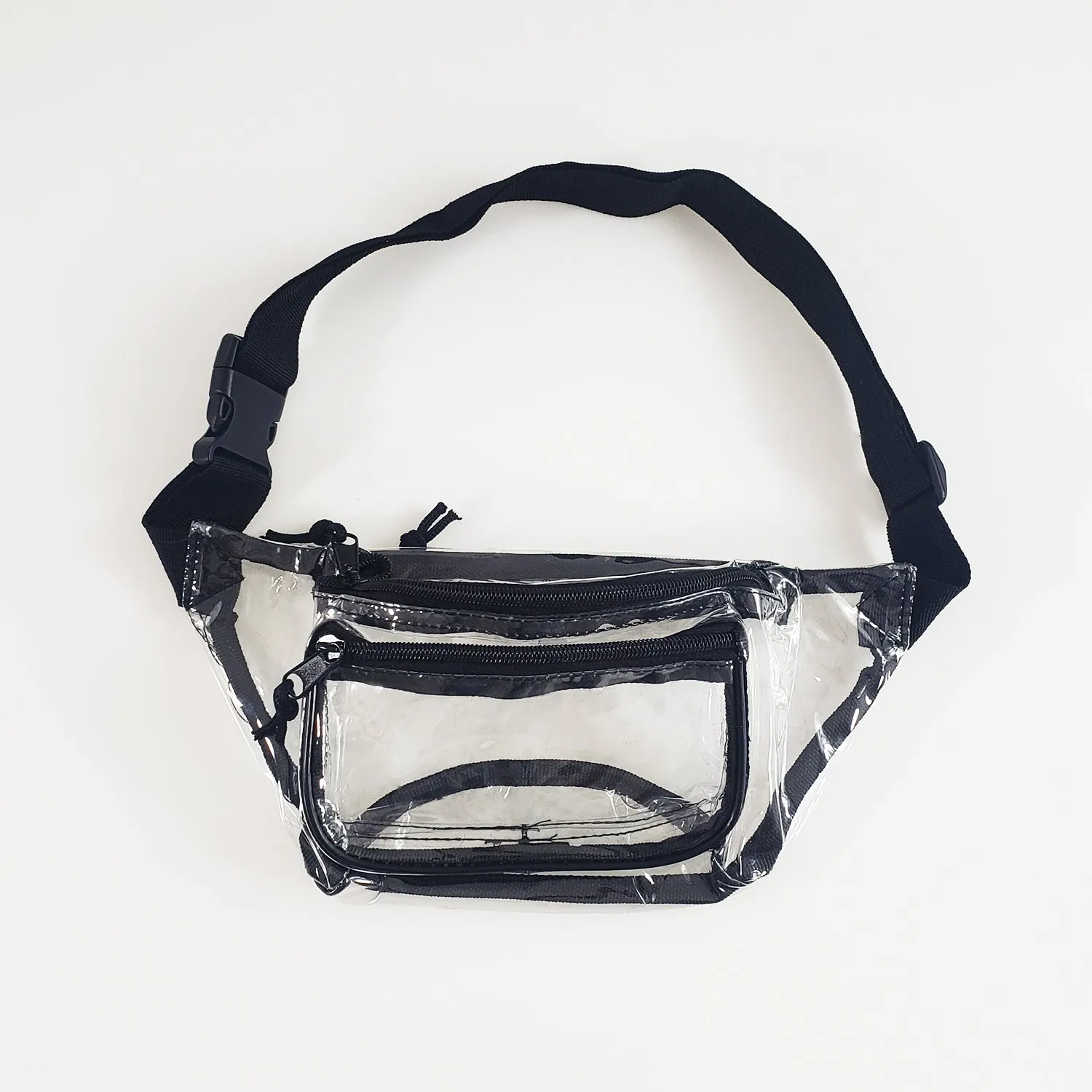 72 ct Three Zipper Clear Fanny Pack - By Case