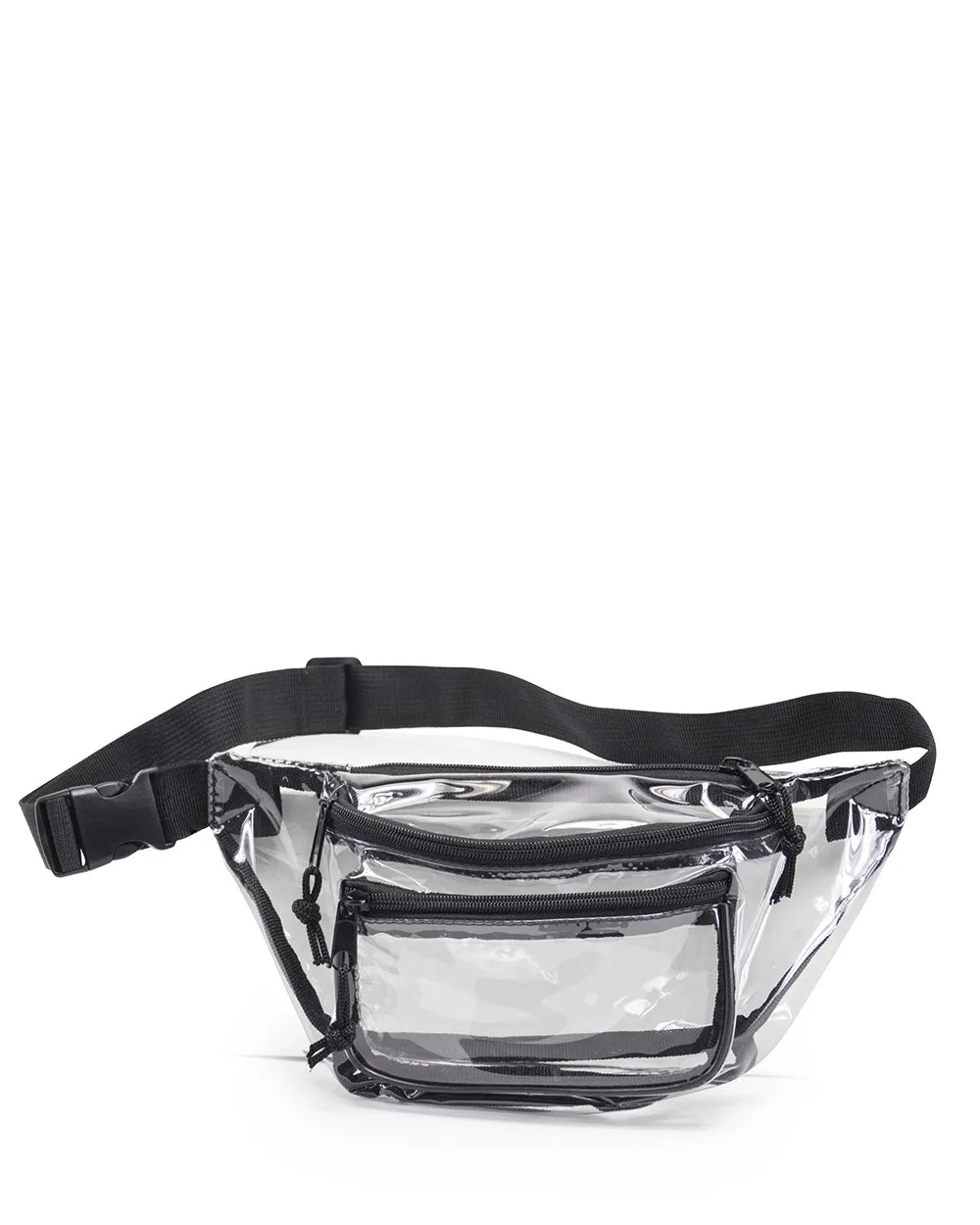 72 ct Three Zipper Clear Fanny Pack - By Case