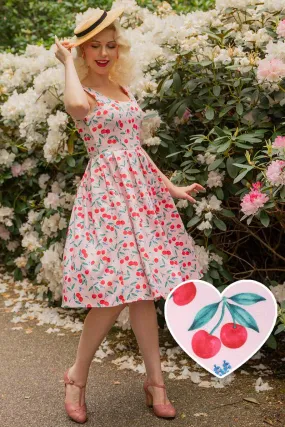 Amanda Pink Cherry Flared Dress