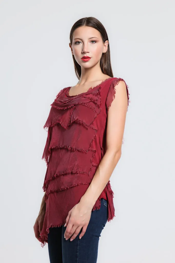 Arianna Silk Ruffle Top (BT205)