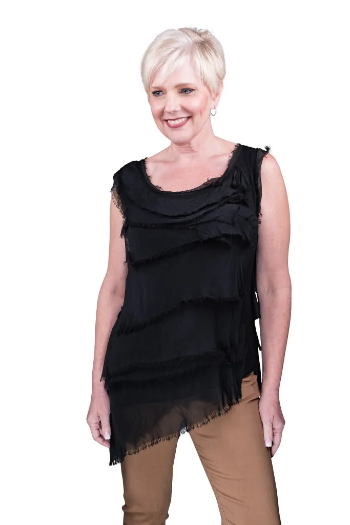 Arianna Silk Ruffle Top (BT205)