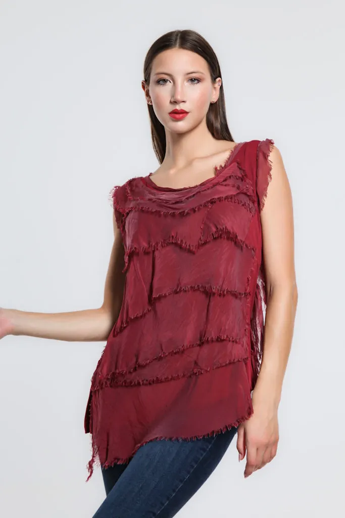 Arianna Silk Ruffle Top (BT205)