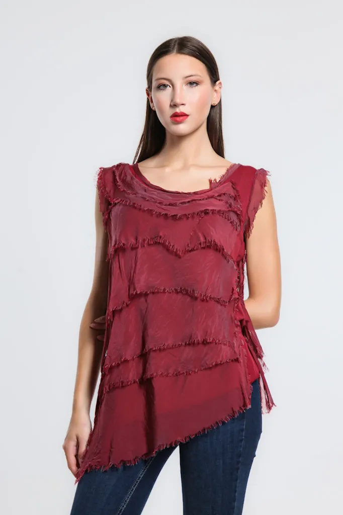 Arianna Silk Ruffle Top (BT205)