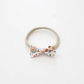 Autumn Floral (White) | Mini Bow