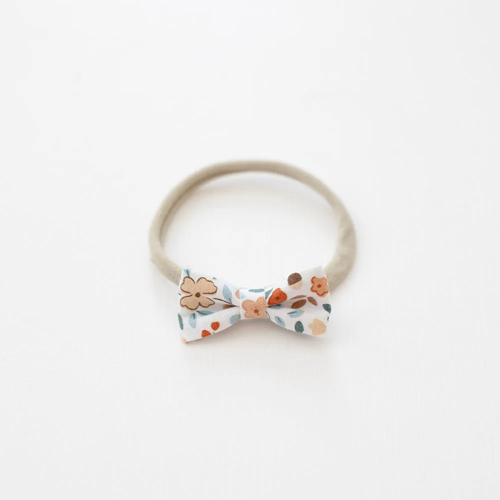 Autumn Floral (White) | Mini Bow