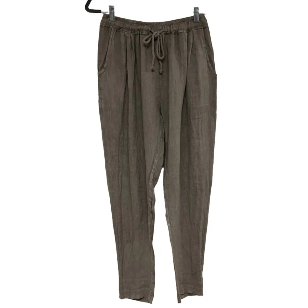 BEYOND CAPRI Straight Leg Linen Pant