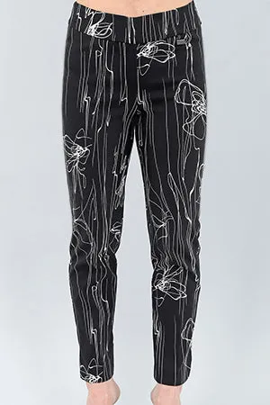 Black Scribbles Long Pant