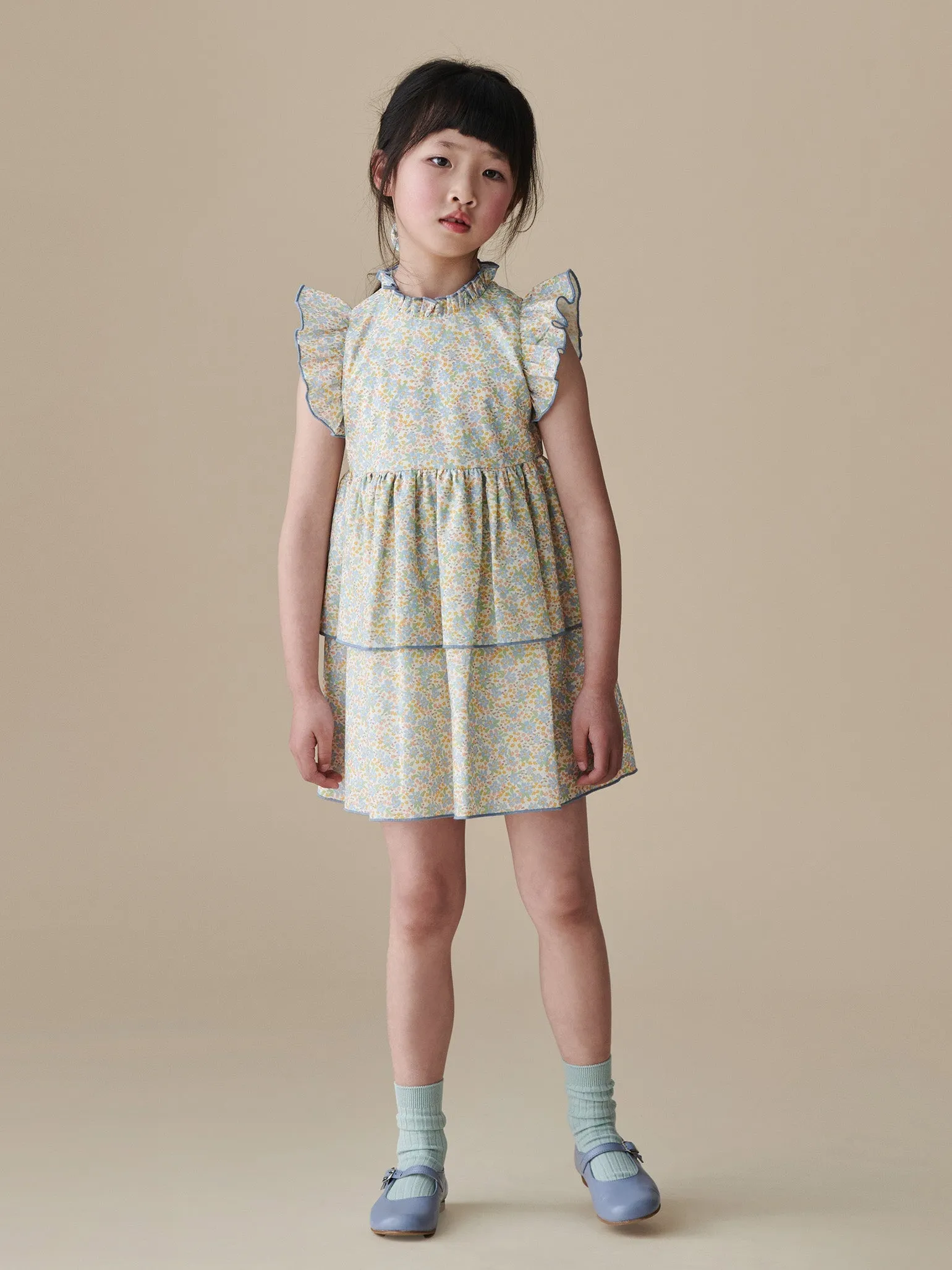 Blue Floral Florencia Girl Dress