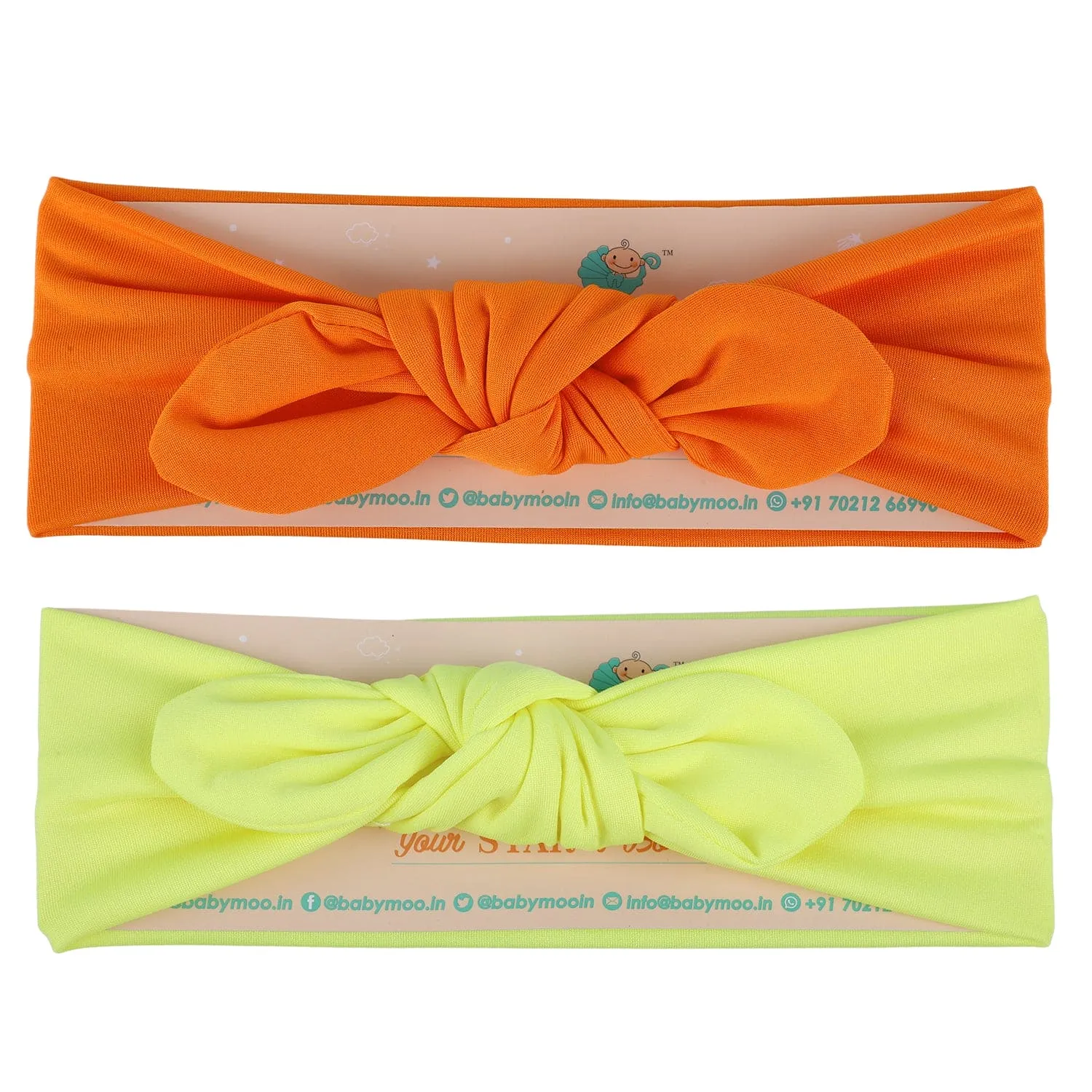 Bow Knot Headbands Set of 2 - Yellow, Orange