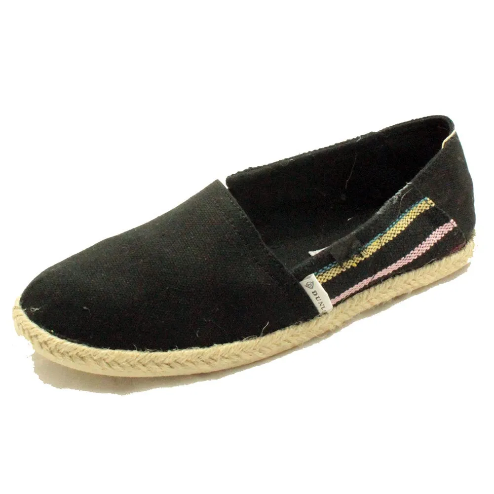 Canvas espadrilles / pumps with side stripes