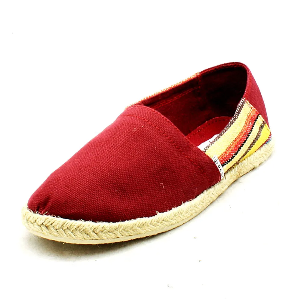 Canvas espadrilles / pumps with side stripes