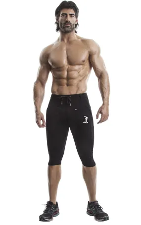 Capri Workout Pants(Black)-(Organic Cotton/Elastin)