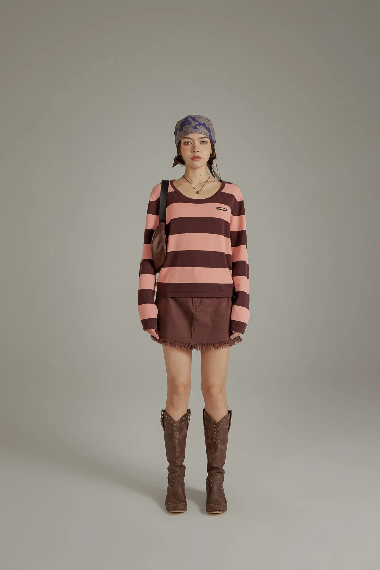 Color Stripe Knit Sweater