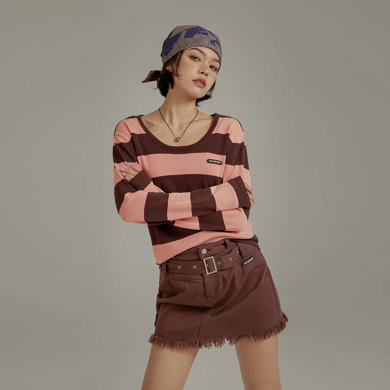 Color Stripe Knit Sweater