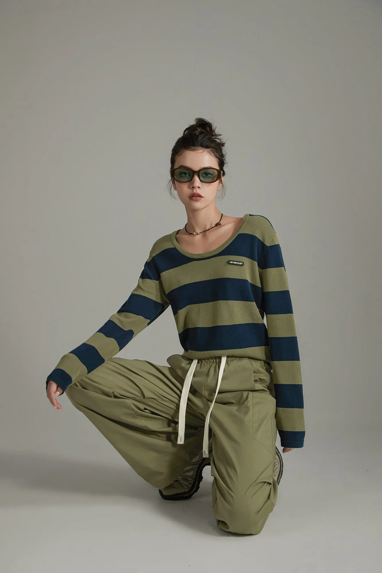 Color Stripe Knit Sweater