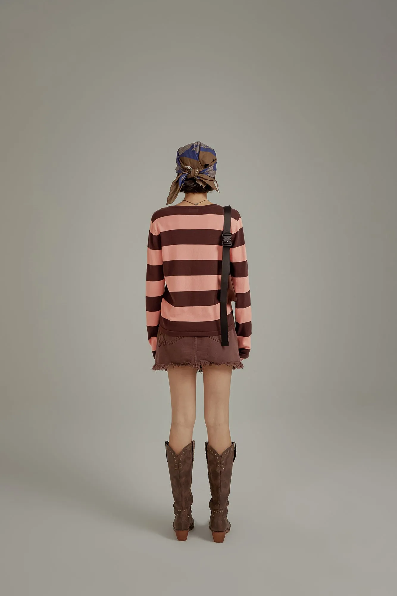 Color Stripe Knit Sweater