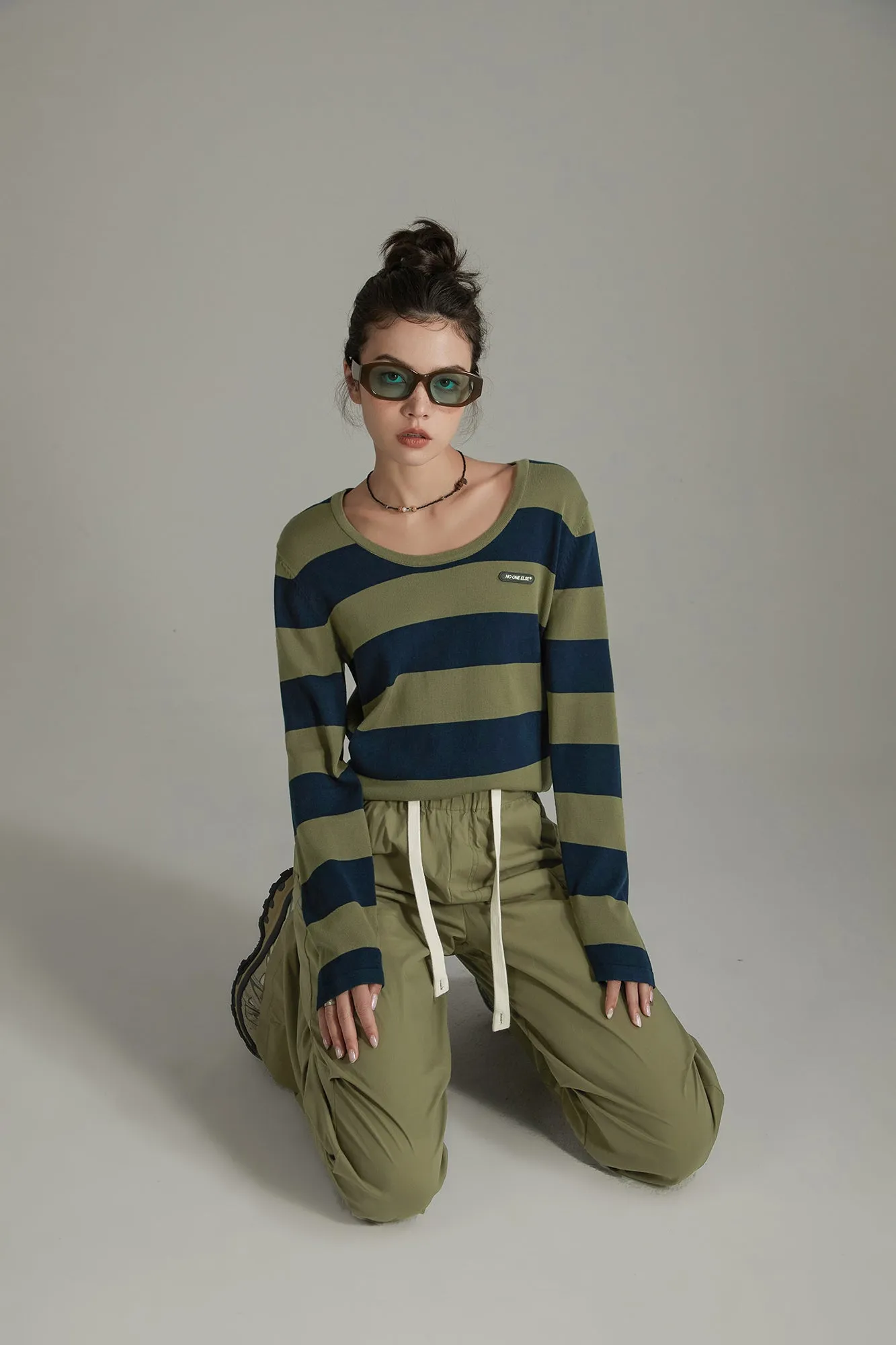 Color Stripe Knit Sweater