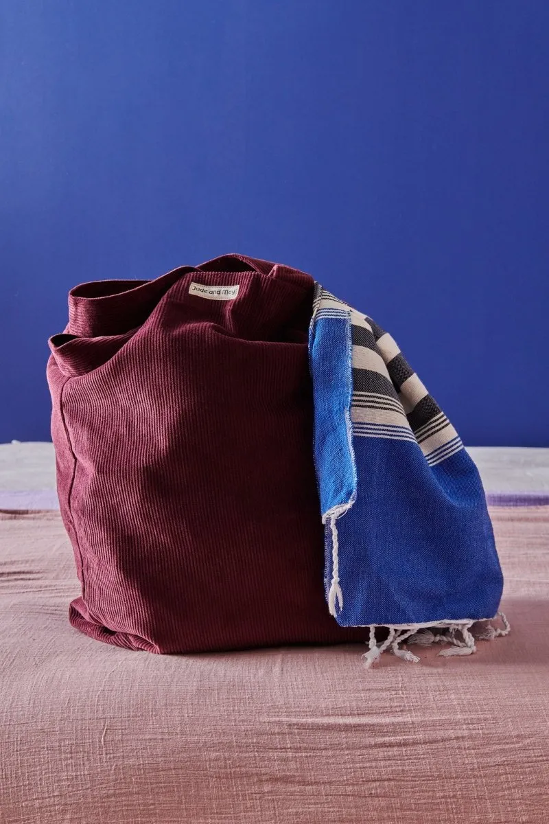 Cord Tote Bag - Burgundy