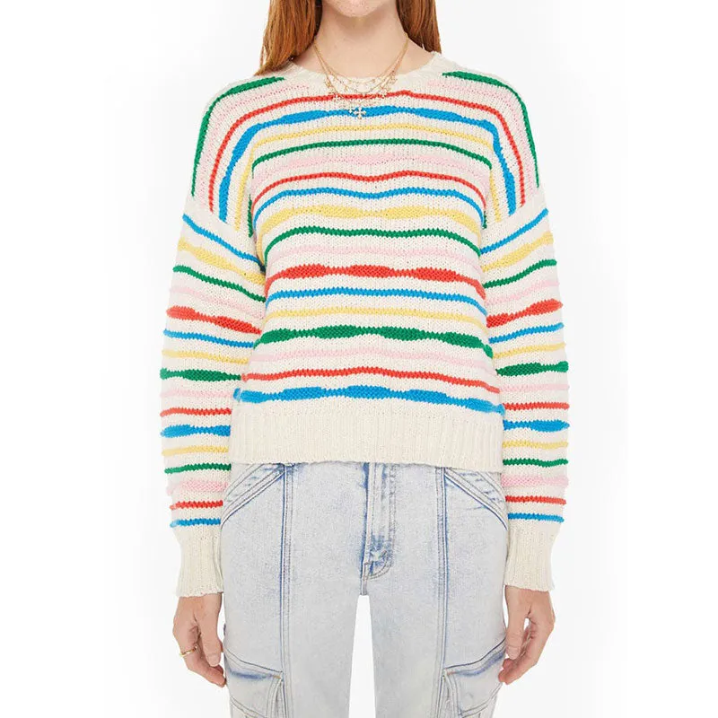 Custom Rainbow Striped Sweater | Cotton Blend Knit | Custom Sweater Manufacturer