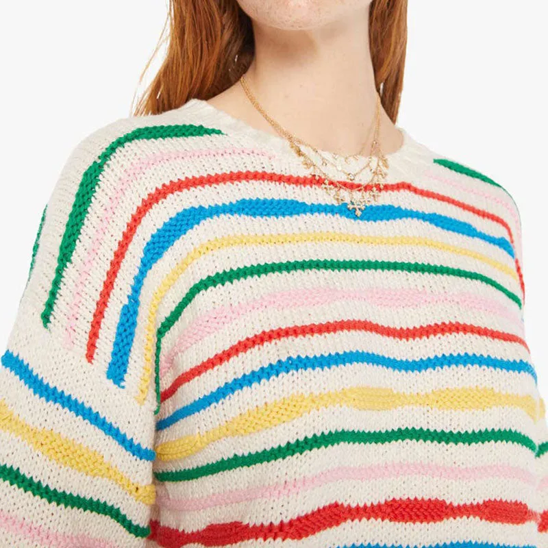 Custom Rainbow Striped Sweater | Cotton Blend Knit | Custom Sweater Manufacturer