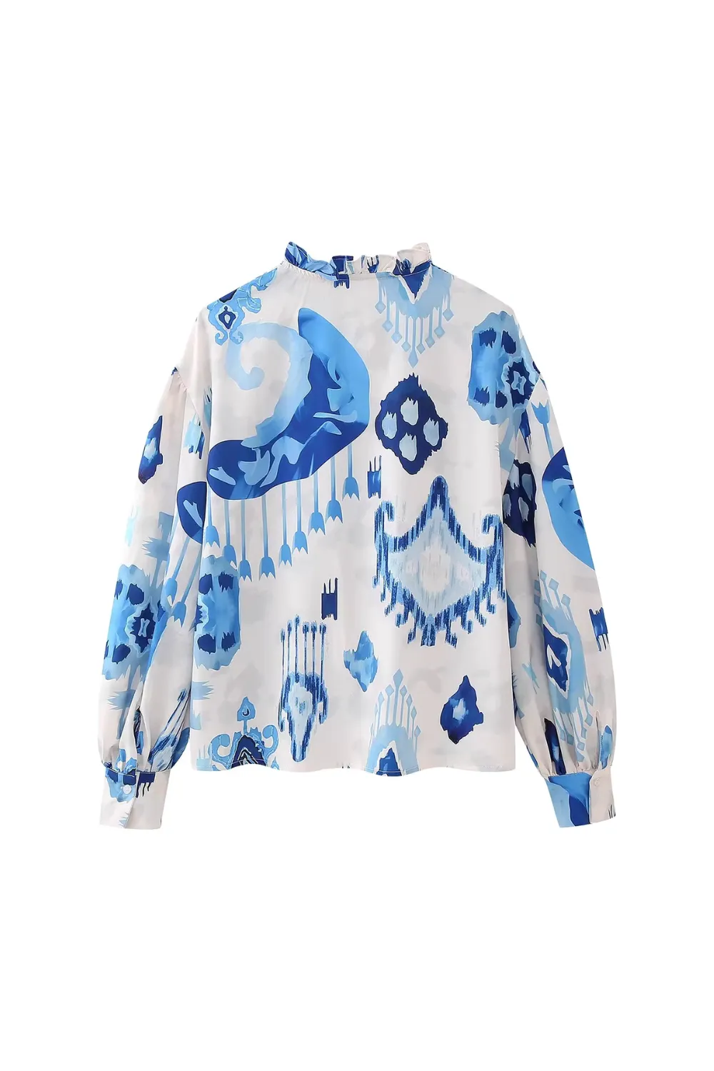 'Ella' Tie Printed Long Sleeved Blouse