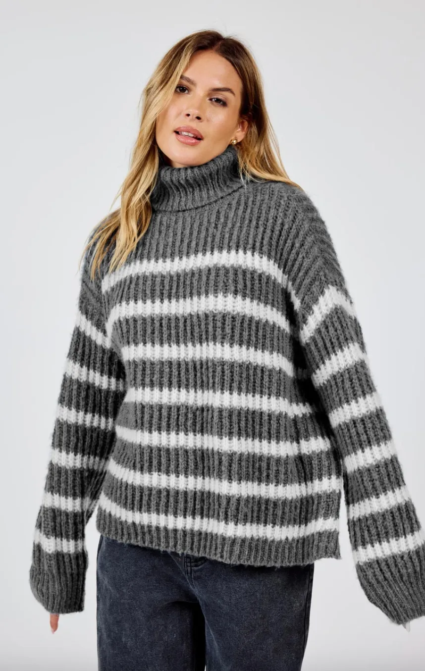 ezra striped turtle neck sweater