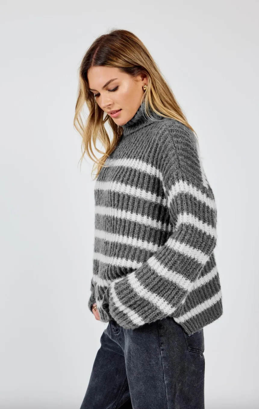 ezra striped turtle neck sweater