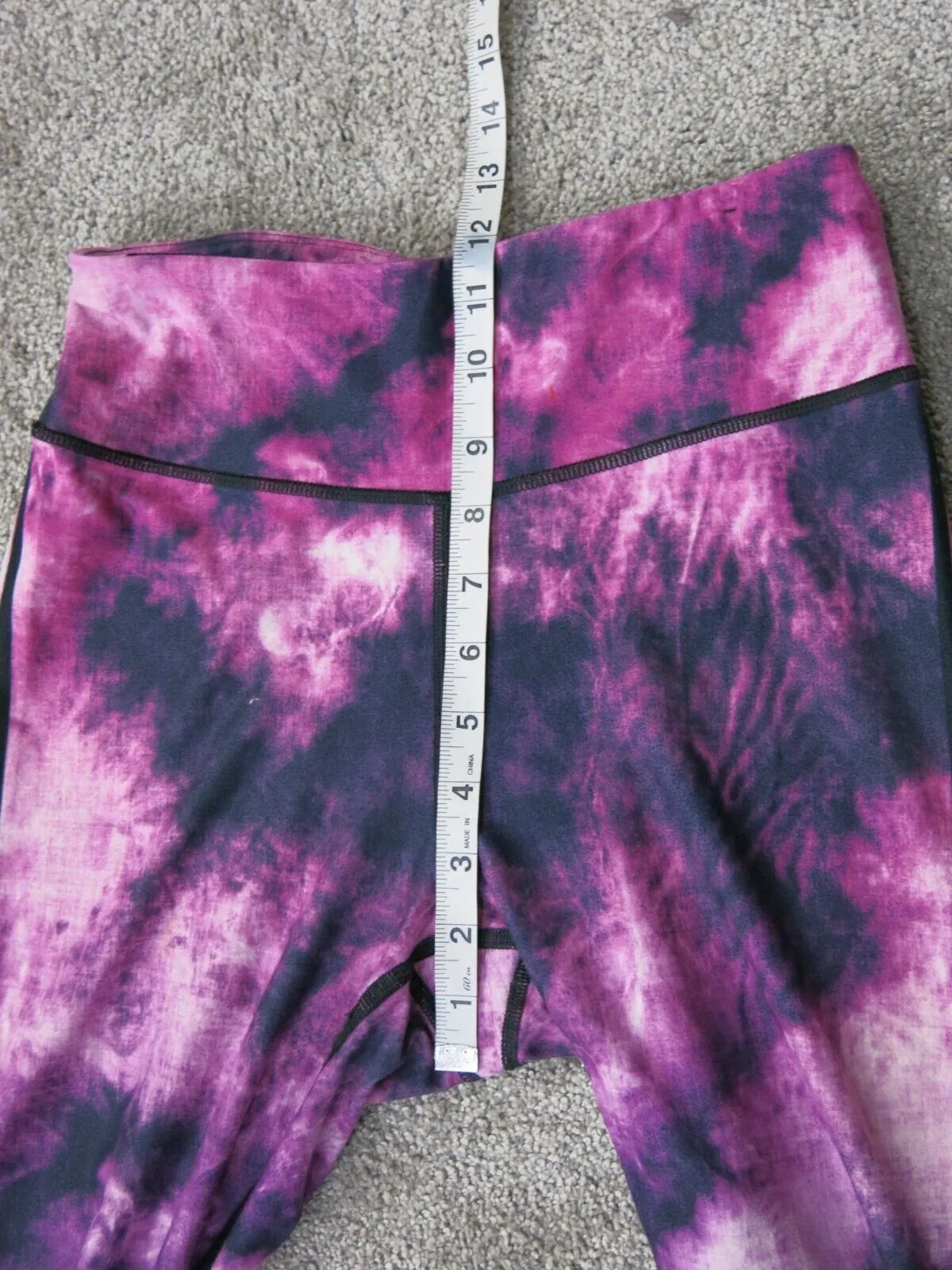 FILA Sport Womens Capri Legging Compression Yoga Pant Tie Dye Multi Size Small