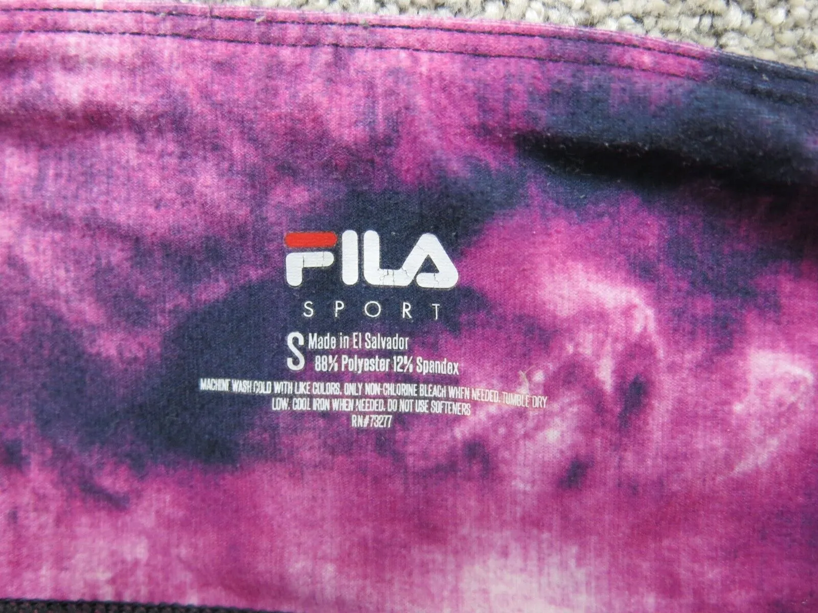 FILA Sport Womens Capri Legging Compression Yoga Pant Tie Dye Multi Size Small