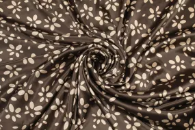 Gray and Taupe Floral Silk Charmeuse