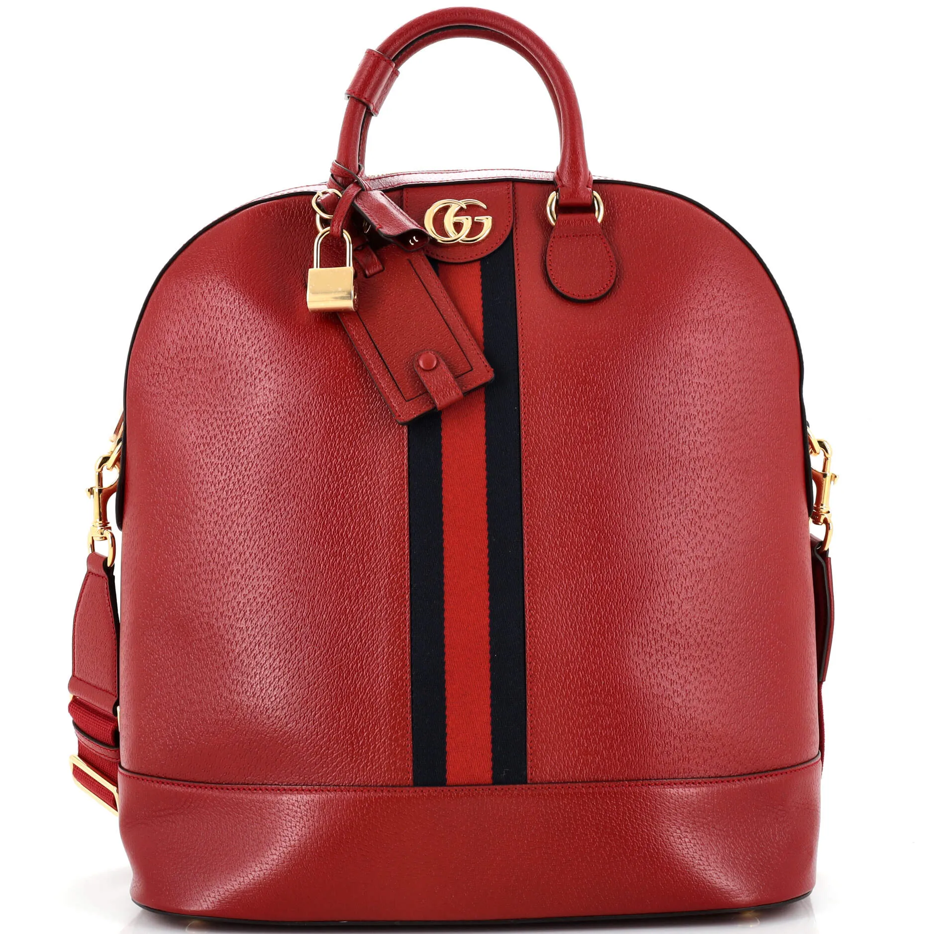 Gucci Savoy Web Bowling Tote Leather