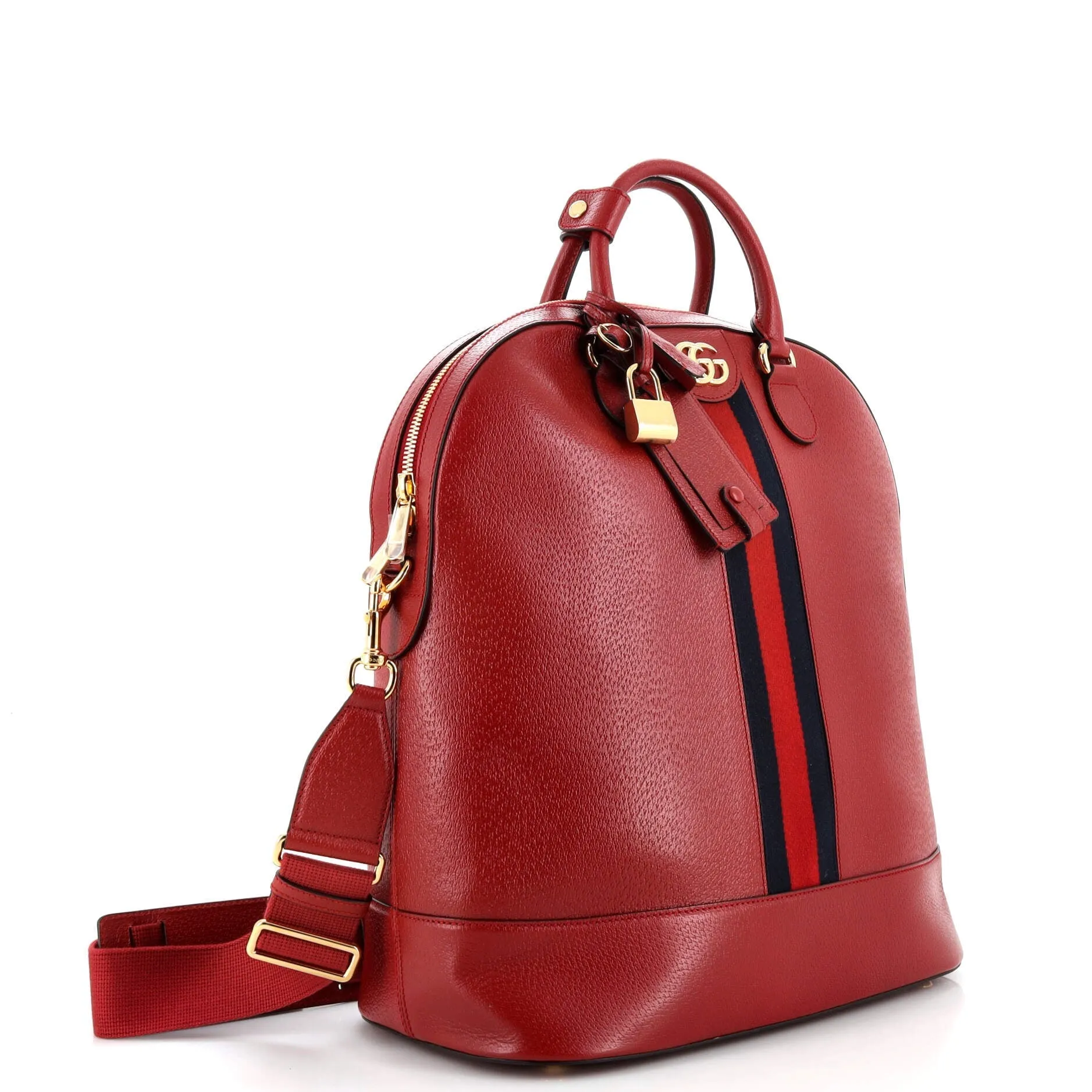 Gucci Savoy Web Bowling Tote Leather