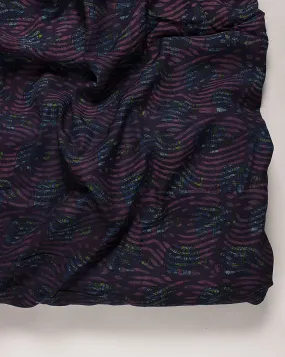 Indigo Hand Block Cotton Silk Fabric