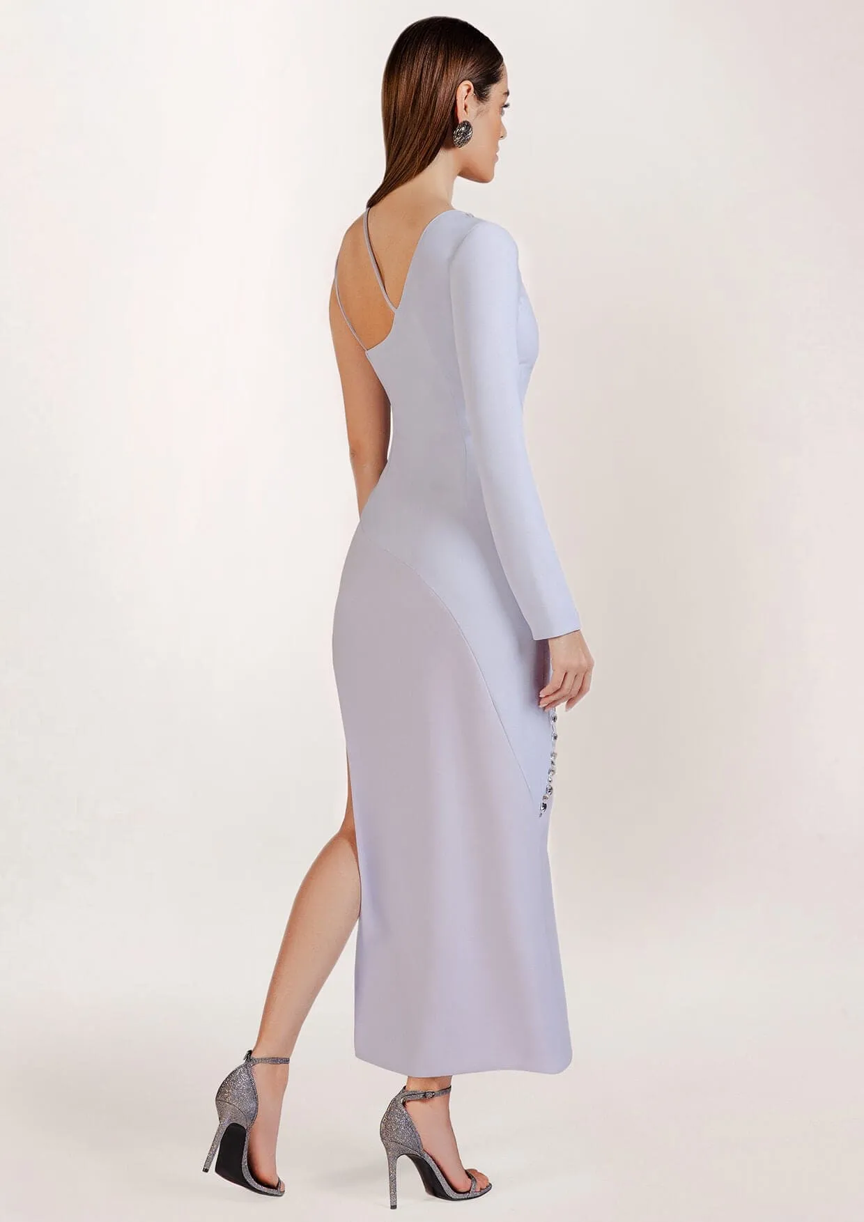 Leila Asymmetric Crystal Gown