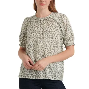 Lucky Brand Lauren Printed Ruffled Top, Size Medium