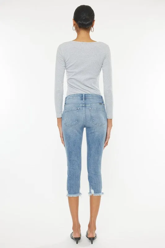 Mid Rise Capri Jean Pants