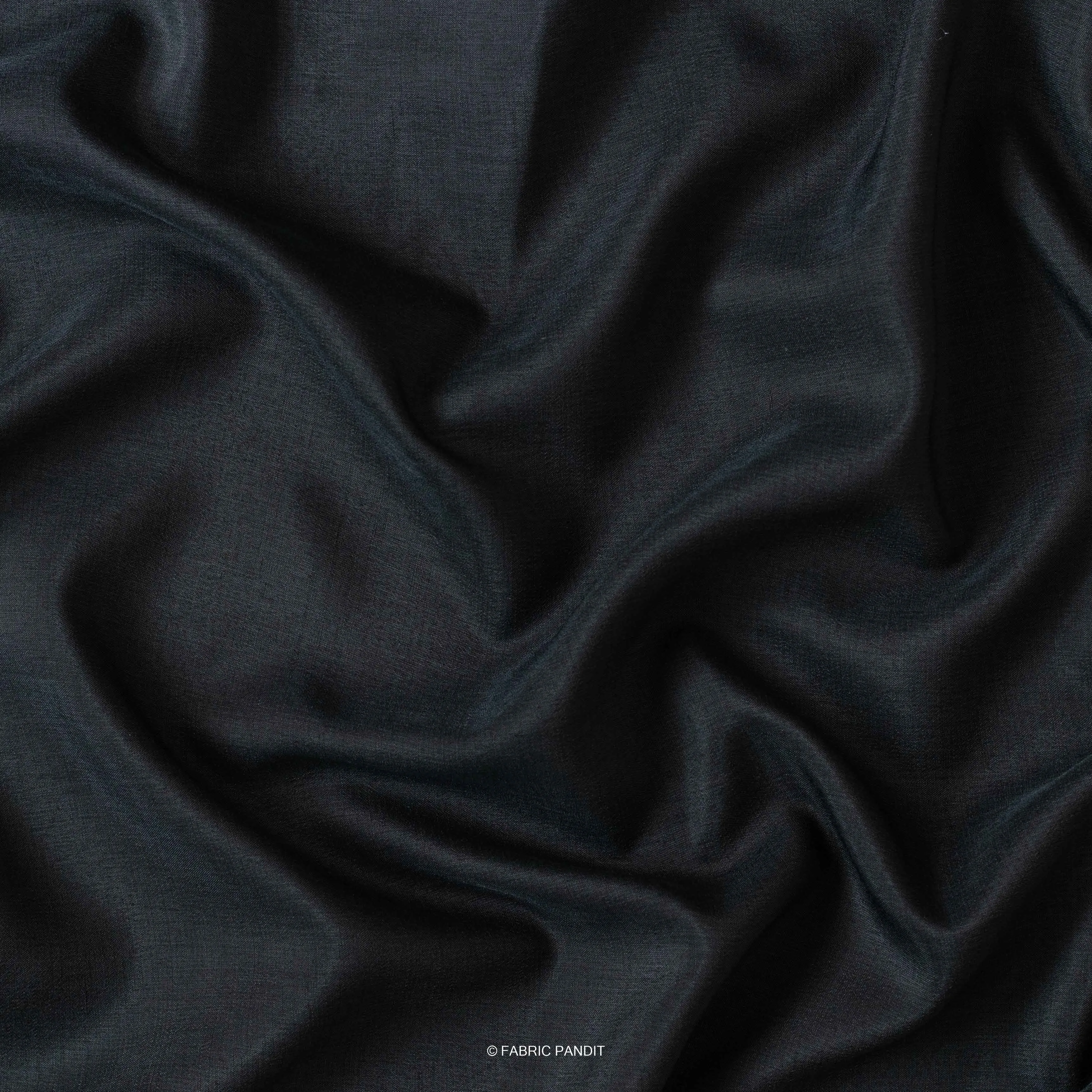 Midnight Black Plain Soft Poly Muslin Fabric (Width 44 Inches)