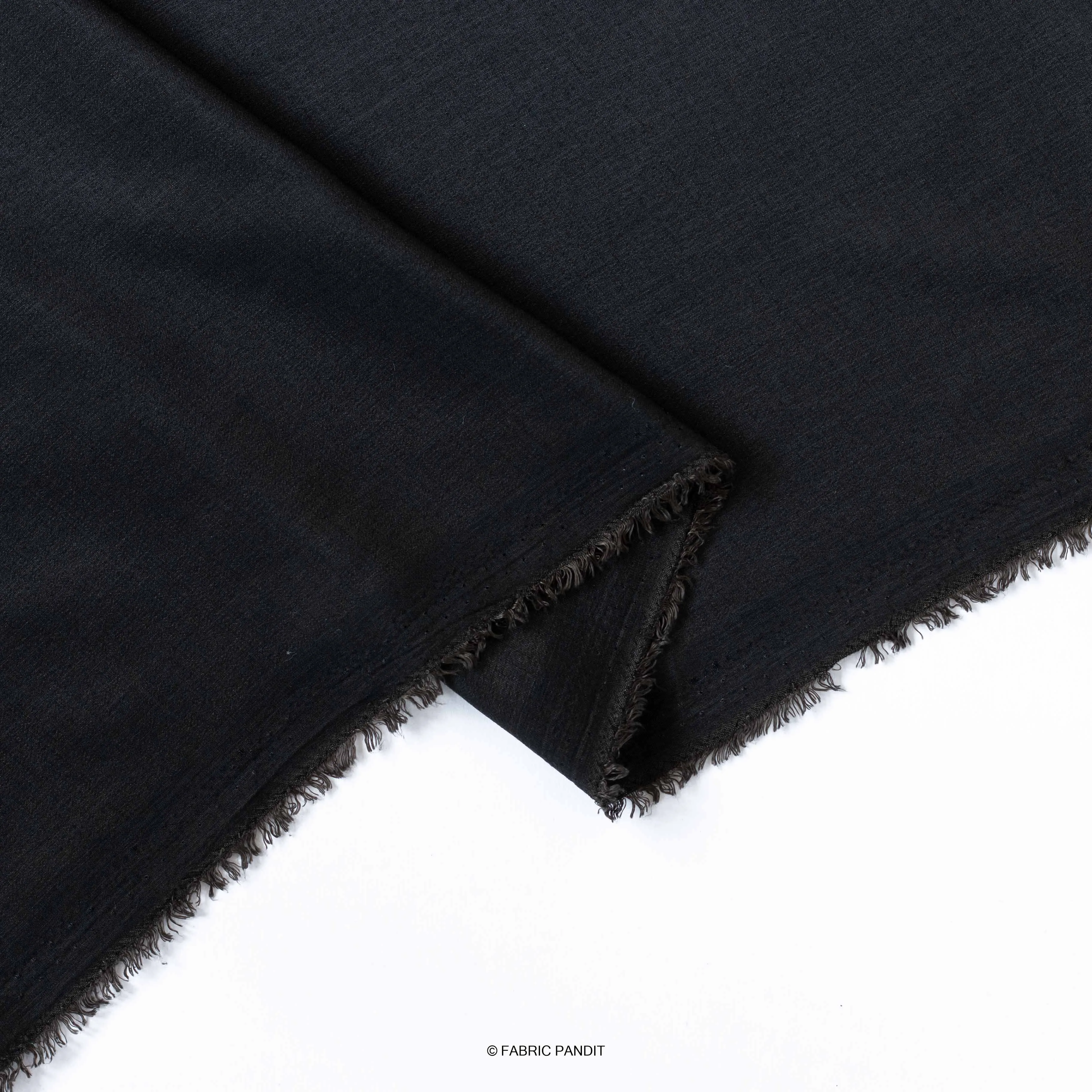 Midnight Black Plain Soft Poly Muslin Fabric (Width 44 Inches)