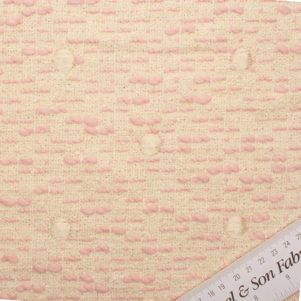 Pastel Pink Coloured Bouclé