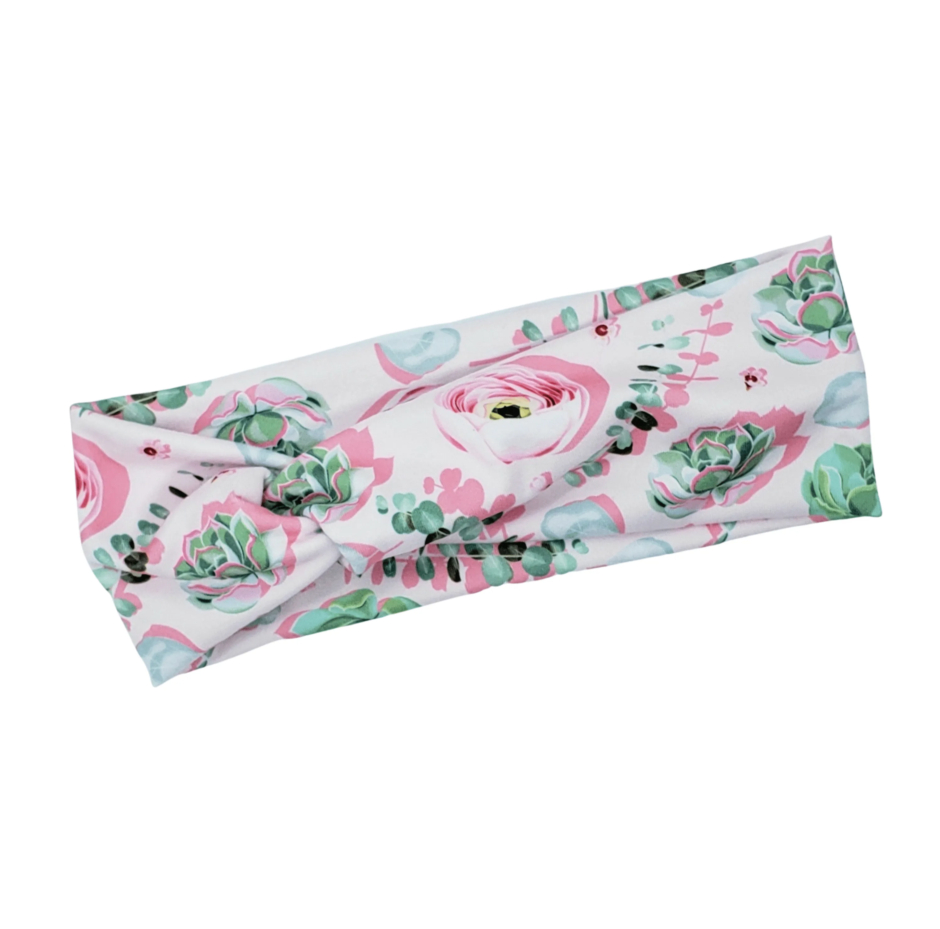 Pink Succulent & Eucalyptus Headband