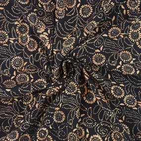 Rayon Batik Prints - Tuxedo Brass Medora Flora Rayon Batik Fabric