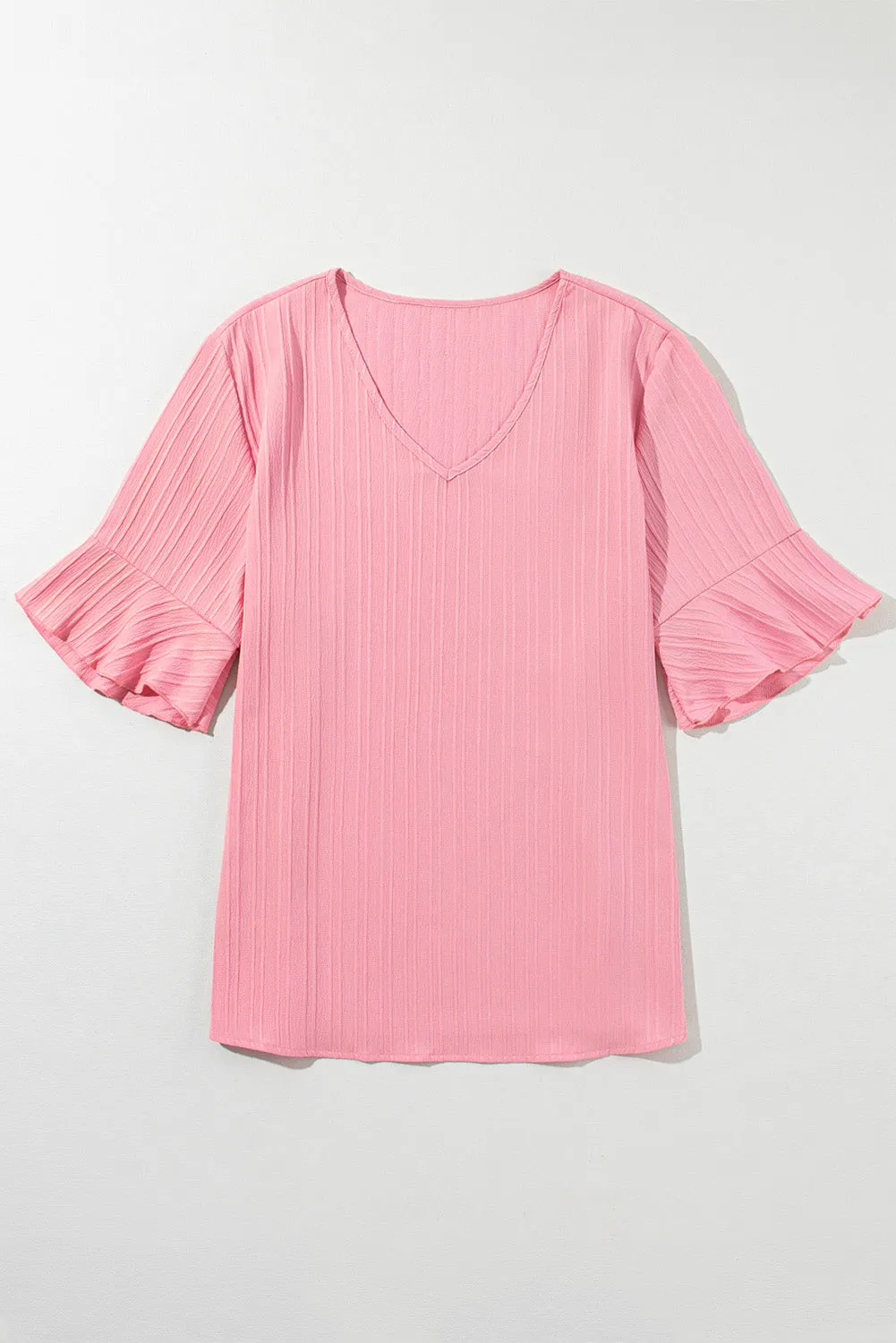 Ruffled Half Sleeve Plus Blouse