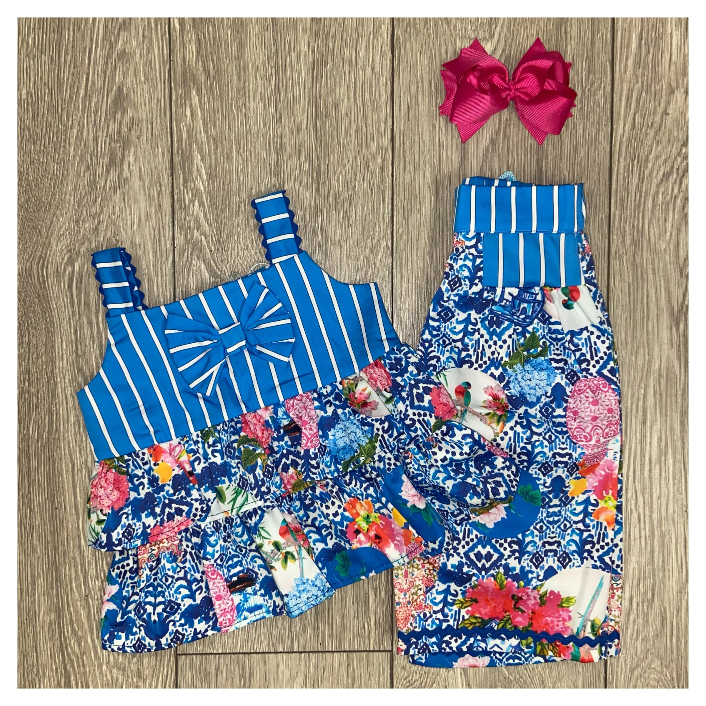 SS21 Rosalita Girls Waterway Blue Floral Set