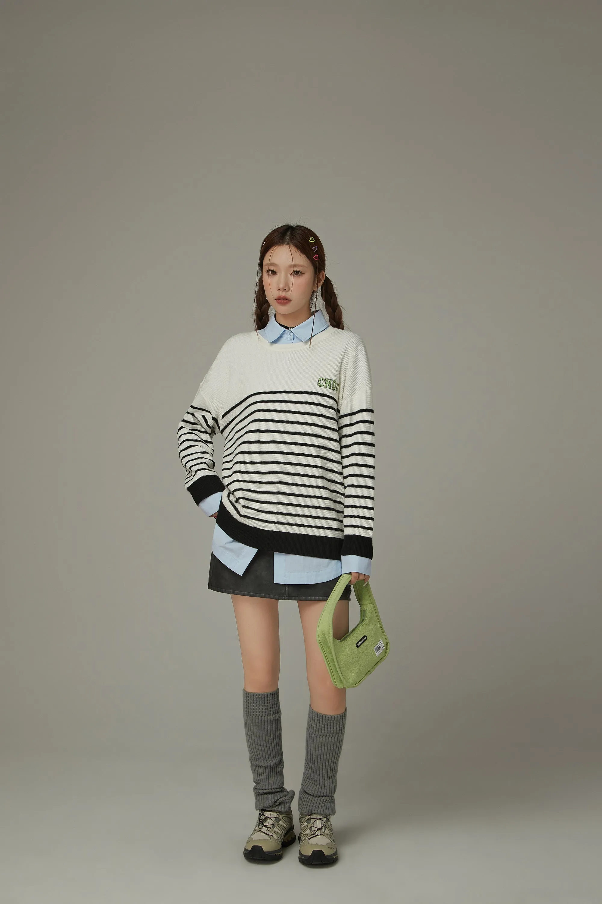 Stripe Long Sleeve Knit Sweater